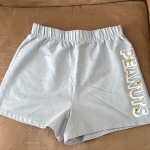 Love Tribe Peanuts Athletic Shorts in Light Blue